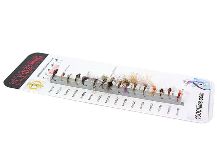 Mosche Seche Per Trota &ndash; Confezione Da 6 Olive Dun &ndash; Ganci Barbless &ndash; Troutflies UK