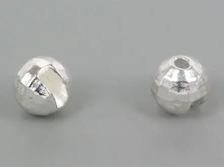 Palline in tungsteno sfaccettate - ARGENTO - 10 pz. - 2,5 mm