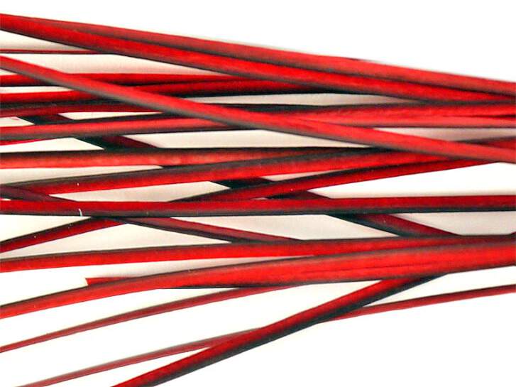 PEACOCK QUILLS HAND STRIPPED hotfly - 25 pc. - red