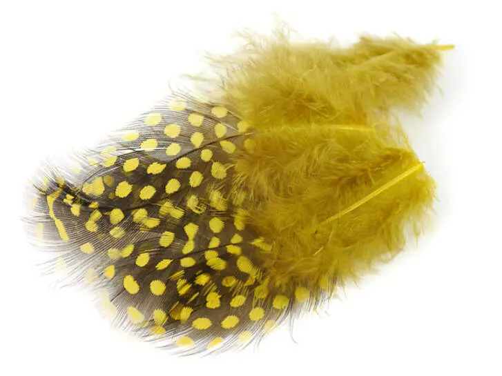 PIUME DI FARAONA (GUINEA FOWL) hotfly - 10 pz. - 6/10 cm - yellow