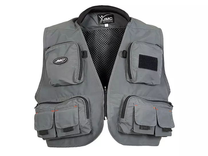 Gilet giubbino pesca a mosca jmc DIPLOMAT V2 grigio - XL