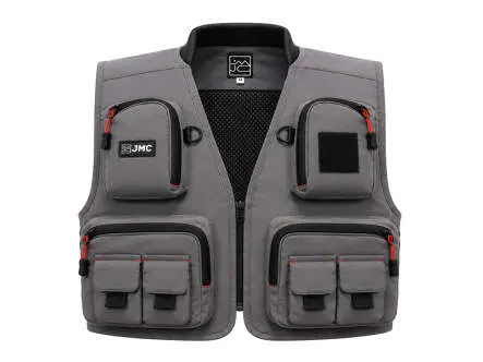 Gilet giubbino pesca a mosca jmc DIPLOMAT V2 grigio - XXL