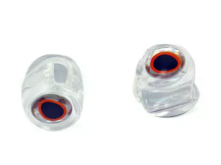 CLEAR FISH HEADS WITH 3D EYES hotfly - 10 pc.
