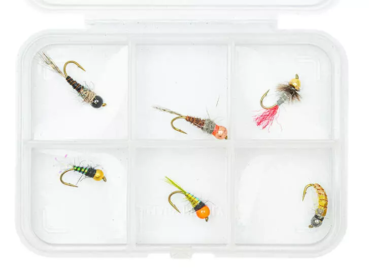 Selezione NINFE TUNGSTENO V1 - 6 mosche con scatola