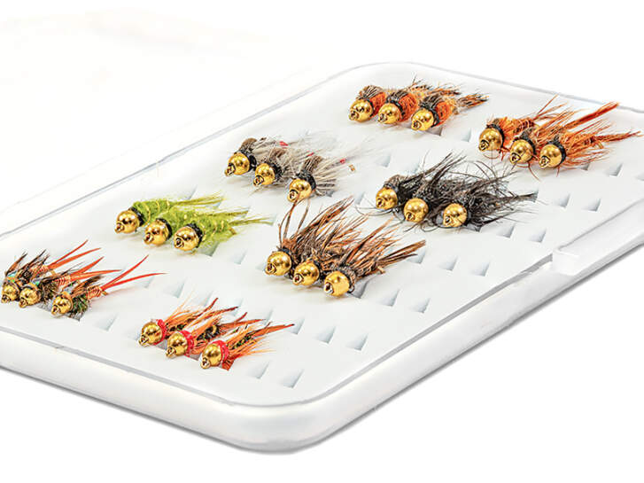 TroutfliesUK - Mosche per trote, con perline di tungsteno, 18 TroutfliesUK - Mosche per trote, con perline di tungsteno, 18