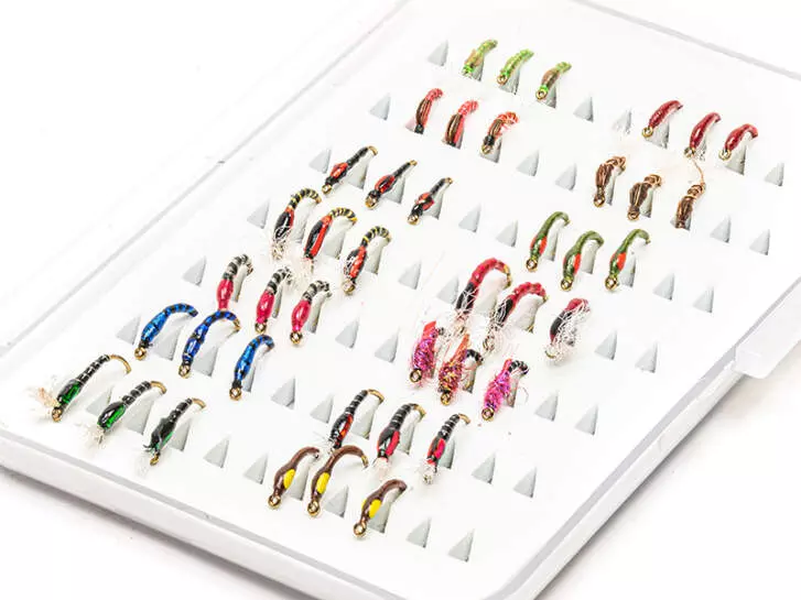 Selezione NINFE CHIRONOMI EVERY DAY - 42 mosche con scatola