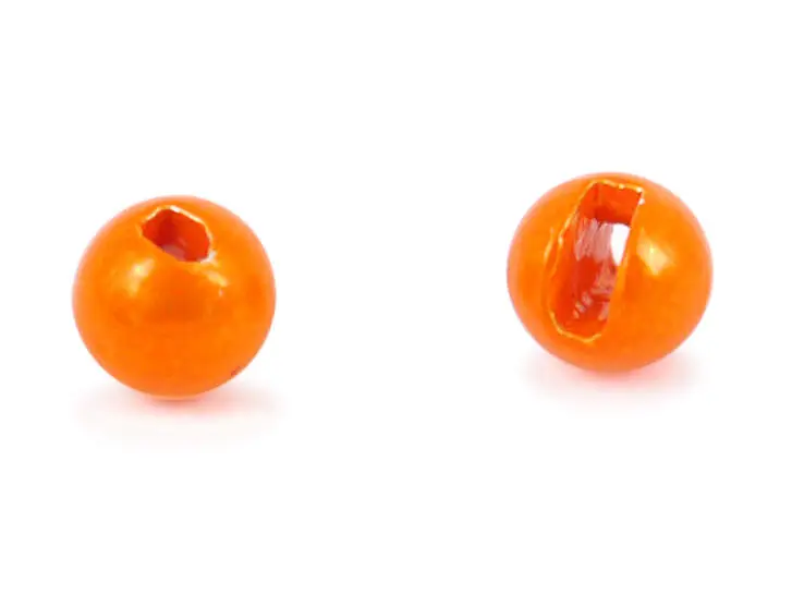 Tungsten Kopfperlen geschlitzt - METALLIC ORANGE - 100 Stk. - 3,0 mm