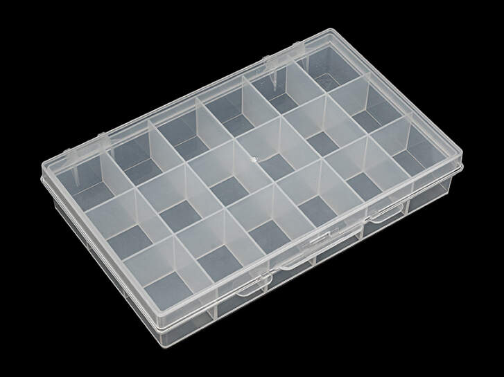 Simuer 28 griglie box diamante ricamo Organizer in plastica trasparente