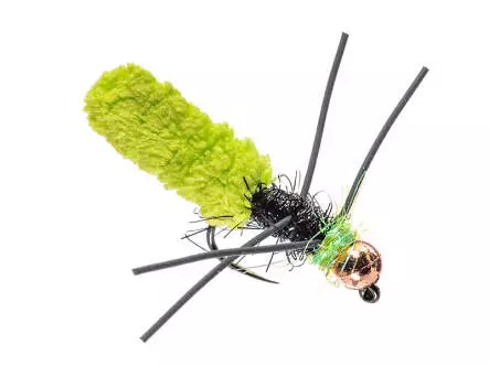 Jig Evo TG Rubber Leg Mop Fly Fluo Chartreuse