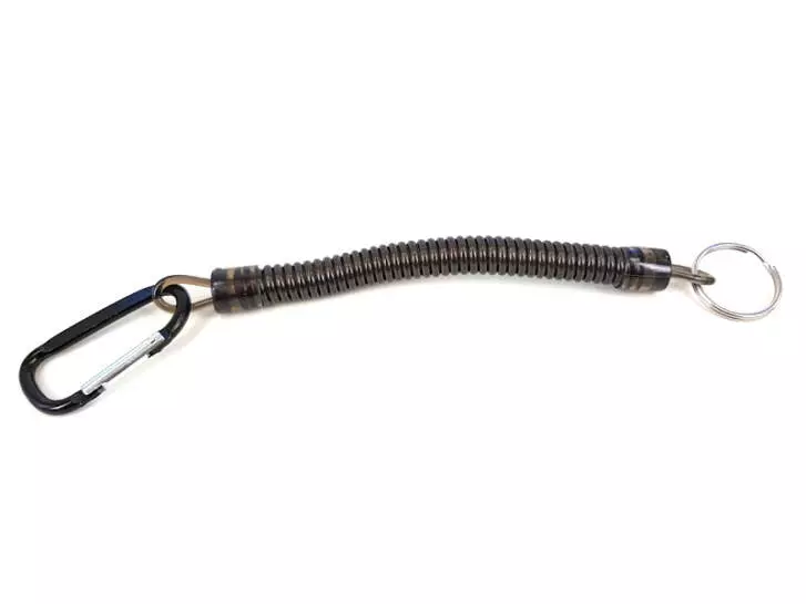 Elastisches Sicherungsband 25 cm (100 cm) mit Befestigungsring und Karabiner