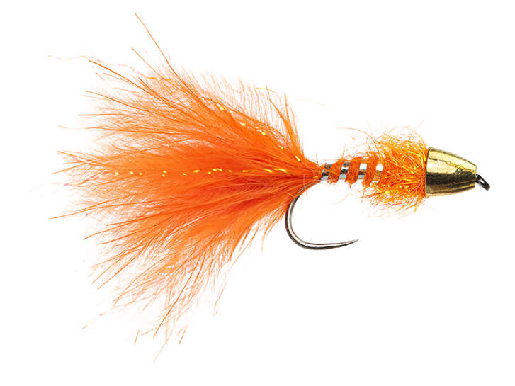 1 X Mouche De Peche Streamer Zonker Orange H8/10/12 Alevin White Fly Tying - Foto 8