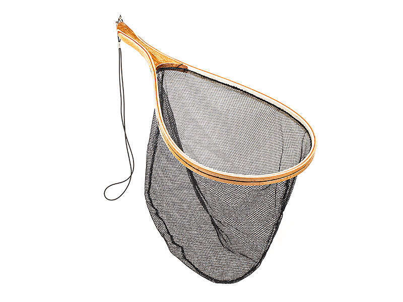 Guadino Da Pesca A Mosca In Gomma Morbida - Con Manico In Legno - 60x27 Cm